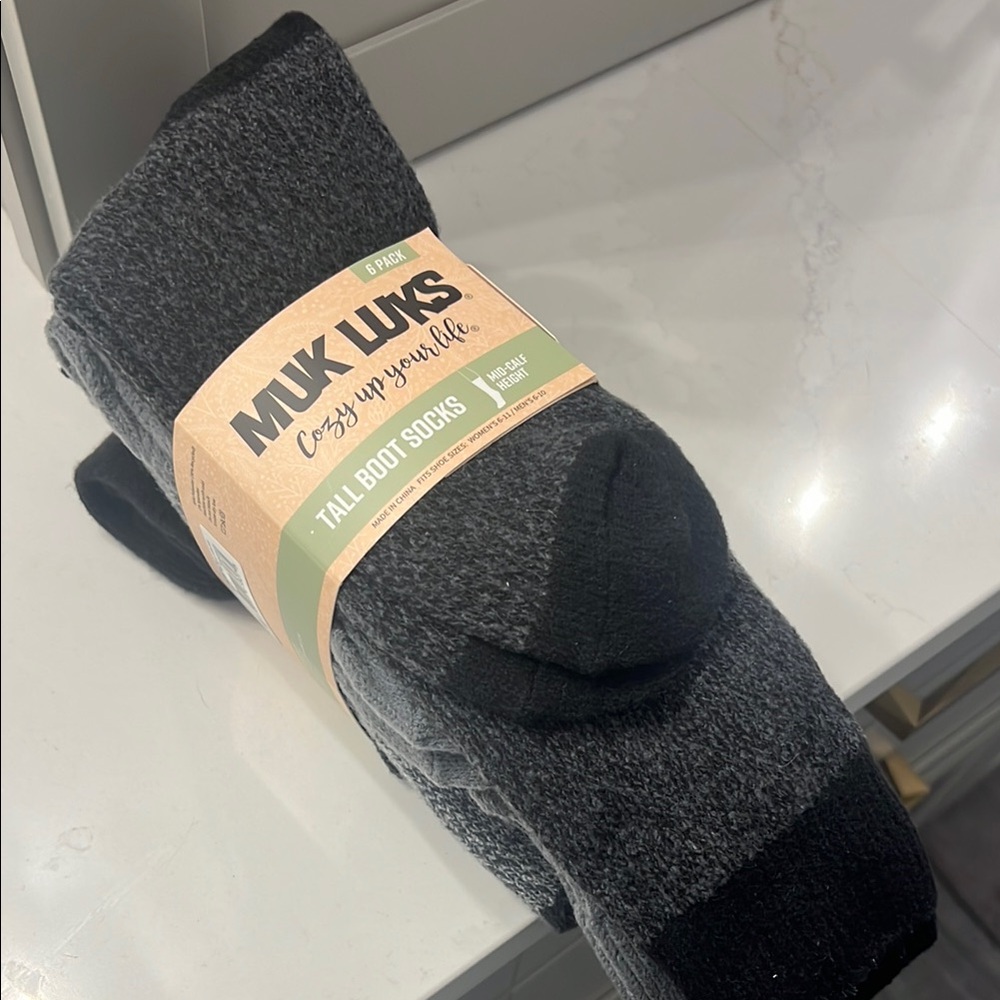Muk Luks Women’s Cozy Tall Boot Socks - Black